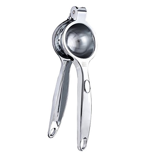 Zestkit Zitruspresse Zitronenpresse hergestellt aus Edelstahl Zitronen- und Limettensaftpresse BPA-frei und spülmaschinenfest,Silber