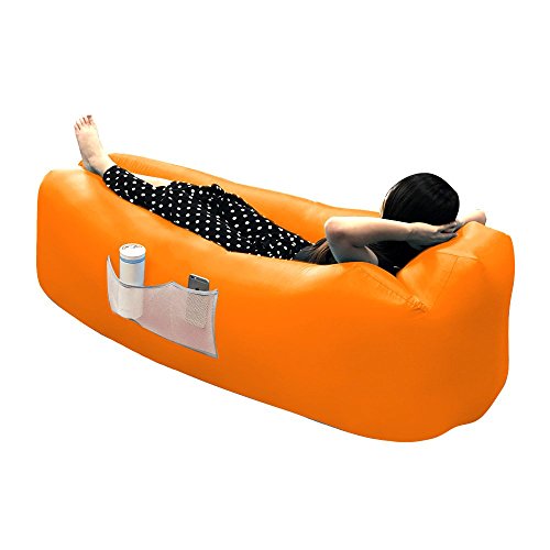 BangShou Inflatable Lounger Air Sofa Bed, Portable Lazy Air Lounger Sofa Couch Sleeping bag【Strong & Thick Ripstop Nylon Fabric, Hold Up to 500lb】