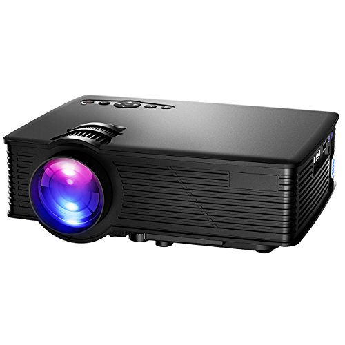 Proyector 800*480 hasta 1080P Multifuncional Mpow, con Interfaz de Entrada HDMI VGA USB SD AV y 5V/0.5A USB Cargado, con 3W Altavoz, Mini Proyector LED Perfecto Contactar a Play MacBook Air PC Xbox One PS4 WII Videojuegos y Ver F&uacute;tbol Pel&iacute;culas ect