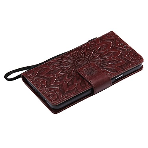 Nancen Tasche Hülle für,Samsung Galaxy A3(2015) Hülle,Samsung Galaxy A3(2015) / SM-A300F (4,5 Zoll) Leder Wallet Tasche Brieftasche Schutzhülle, Nancen Prägung Sonnenblume Muster PU Leder Handytasche im Bookstyle Stand Funktion Kartenfächer Magnet Etui Schale - 5