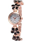 EASTPOLE Damen Frauen Analog Quarzuhr Blumen Armreif Design Armbanduhr WAA794