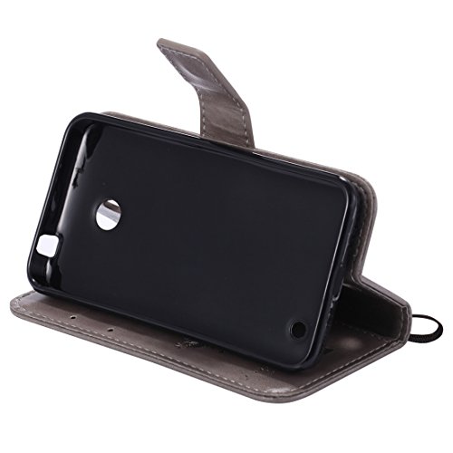 Nancen Tasche Hülle für Nokia Lumia 630 / 635 (4,5 Zoll) Flip Schutzhülle Zubehör Lederhülle mit Silikon Back Cover PU Leder Handytasche im Bookstyle Stand Funktion Kartenfächer Magnet Etui Schale - 6