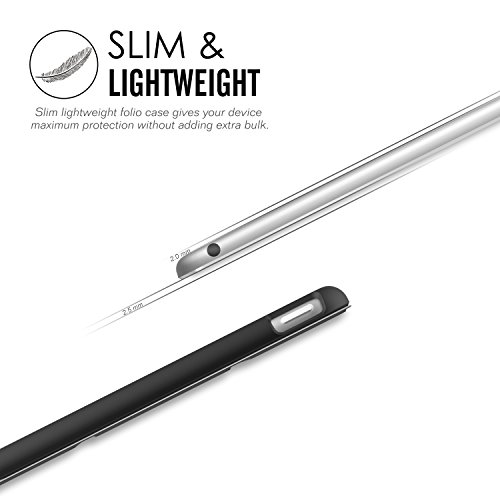 MoKo Hülle für iPad Mini 4 – Ultra Slim Lightweight Schutzhülle Smart Cover mit Auto Schlaf / Wach Funktion und Standfunktion für Apple iPad Mini 4 7.9 Zoll IOS 2015 Genaration Tablet, Schwarz - 9