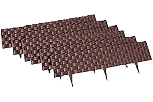 EASYLIFE LIFESTYLE SOLUTIONS Easylife Lawn Edging Border with Rattan Effect, Pack of 6 Lawn Edging for Garden, Border Edging for Flower Beds and Pathways L60cm x H22cm - Fully Guaranteed | L60xH22xW0.7cm. | Pack of 6