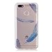 Produktbild Flymaff Huawei Mate 10 Hülle + [Gratis Displayschutzfolie], Ultra Slim Soft Premium Gel TPU Fashion Dünn Schutzhülle für Huawei Mate 10, Blue Feather, Huawei P9 Lite Mini/Huawei Enjoy 7