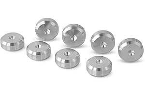 PrecisionGeek – Speaker Spike Pads Ø20 mm, Chamfered Shape, Solid Aluminium, Vibration Dampers for HiFi Speakers, Subwoofers, Cabinets, Stands and Soundbars – Set of 8 Pads