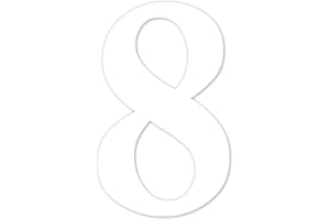 ISECUR Pegatina número nº 8 en blanco | Altura 10 cm | Número de casa autoadhesivo, cifra para pegar en exteriores, buzón, puerta | Resistente al clima | kfz4638