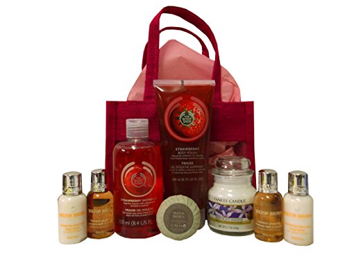 Pamper Me Gift Set - Ultimate Picks Pamper Me Gift Set with Molton Brown Heavenly Gingerlily, Body Shop Stawberry Body Polist and Yankee Candle Midnight Jasmine