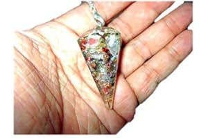 Jet International Péndulo de Orgone 5 Curación 2"Cadena de chakra de cristal Folleto libre de energía piezoeléctrica natural La imagen de la terapia de cristal es SOLO una referencia.