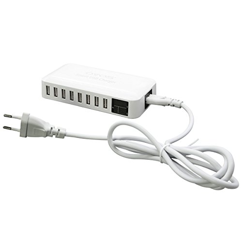 OVOS USB Ladegerät 8-Port 40W/8A Smartes Mehrfachanschluss Ladegerät für Smartphones, Tables, Externe Akkus und andere USB-fähige Geräte (Weiß) - 6