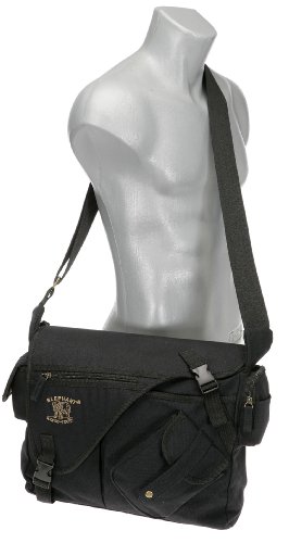 Elephant Jack Bag Canvas Notebooktasche Schultertasche 11822 Schwarz