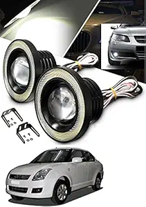 Auto Addict Car LED Fog Lights White Angel Lights Eye Ring For Maruti Suzuki Swift Dzire Old Type-1 (2008-2011)