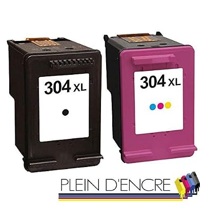 PLEIN D'ENCRE / ENCRE DE FRANCE Pack 2 cartouches d'encre N° 304 XL/Grande capacité/Noir et Couleur pour imprimante HP Deskjet 2600 2620 2630 2632 2633 3700 3720 3721 3723 3730 3732 3733 3735 3752 ENVY 5020 5030 5032 PLEIN D'ENCRE