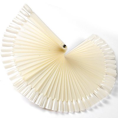 50x False Nail Art Tips Sticks polish Display Fan 4 Practice salon Natural color