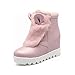 Produktbild ZHRUI Damenstiefel - Westernmode warme Anti-Skischuhe/Flache Damenstiefel aus Baumwolle/erhöhte Damenstiefel 34-43 (Farbe : Rosa, Größe : 43)