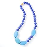 iNeibo Baby Silicone Teething & Nursing Necklaces - Safe BPA Free Teether For Mom Relief Pain - Soft & Chewable (blue, 800mm circumference)