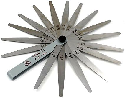 Feeler filler Gauge 17 Blades Metric 0.02-1.00mm Thickness Gage