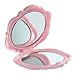 SODIAL(R) 1 pcs Beautiful 3D Stereo Double Sided Cute Retro Rose Shape Makeup Compact Cosmetic pocket personal Mirror for women men lady girl Pink