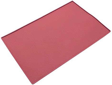 Alxcio Pet Food Tray Mat Waterproof Non-slip Flexible and Washable Silicone Feeding Mat Bowl Mat For Cats Dog (Size 48*30*1,Red)