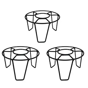 Indian Copper Art Iron Indoor/Outdoor Flower Pot/Plant Stand for Home Garden Balcony Living Room Decor (Pack of : (3)