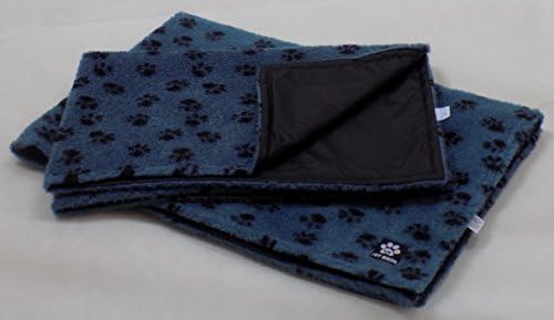 UK Pet Beds Lovely And Thick Waterproof Backed Sherpa Fleece Pet Blankets Large Blue Paw