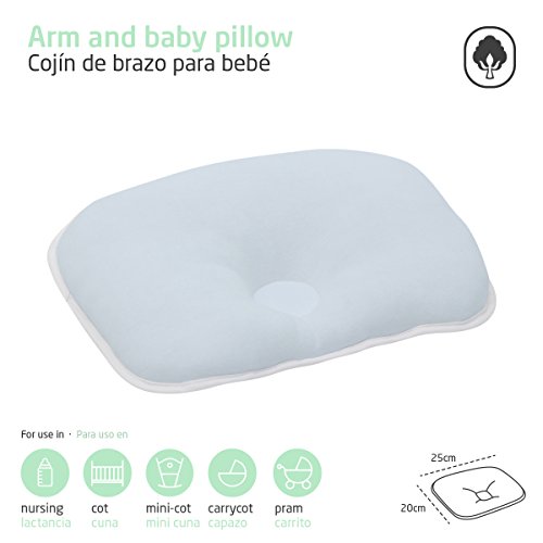 Cambrass Liso E - Cojín de brazo, 25 x 20 cm, color celeste