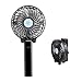 Produktbild QQPOW Silent Lüfter Taschenlampe Multifunktionale Hand 3 Speed Lüfter Ventilator Tisch Ventilator Lüfter Mini Ventilator mit USB-Datenkabel und Batterie/Akku Ventilator Klappbar (Schwarz)