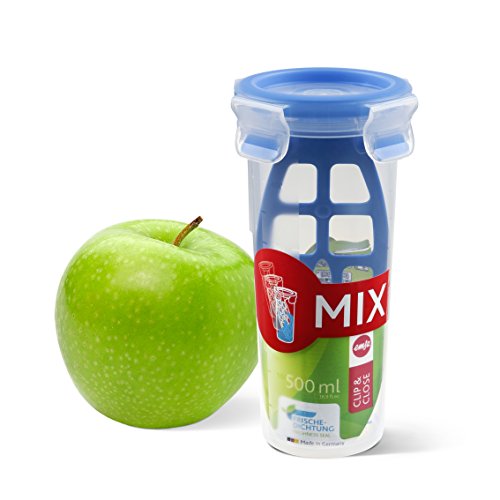 Emsa 508555 Mixbecher mit Deckel, Mixeinsatz, Volumen 0.5 Liter, Transparent/Blau, Clip & Close - 4
