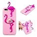 Produktbild Misstars 3D Silikon Schutzhülle Tasche für Huawei Y5 2018, Ultra Dünn Weich TPU Cover Niedlich und Kreativ Rosa Flamingo Muster Design Handyhülle Flexibel Gummi Zurück Stoßfest und Anti-Rutsch Bumper Etui für Huawei Y5 2018 / Y5 Prime 2018 / Honor 7S
