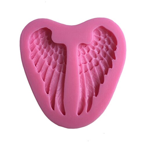 LYNCH 1Set Schlafen Baby Und Engels-Flügel-Typen Silikon Backform Schokolade Fondant-Form,Rosa - 5