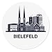 Produktbild Merchandise for Fans Bielefeld Nordrhein-Westfalen Silhouette, Mauspad rund aus Textil 20cm, Rutschfester Kautschukrücken, für alle Maustypen