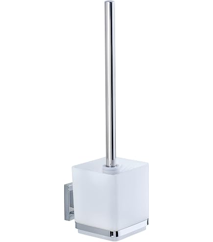 WENKO Turbo-Loc scopino WC Carpino porta scopino WC in plastica di alta qualità per fissaggio senza fori su superfici lisce, scopino WC con copertura | Leroy Merlin