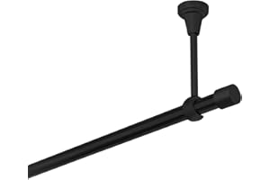MDEKOR Bastone per tende nero, 160 cm, 1 binario, 19 mm, in metallo, fissaggio a soffitto, tappo diritto