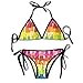 Produktbild Sexy Triangle Bathing Two Pieces Rainbow Pinata Party Women's Girl Tie Side Bottom Triangle Printing Bikini Set Badeanzüge Beachwear for Beach Women