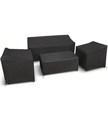 Housses De Protection Pour Meubles De Jardin - Lot De 4 En Tissu 420D Imperméable - Universal Fit, Noir