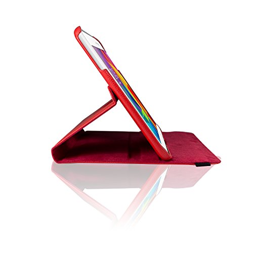 Samsung Galaxy Tab 4 10.1 Hülle, SAVFY®Ultra Slim Samsung Galaxy Tab 4 10.1 Zoll Case 360 Grad Drehung Schutztasche Kunstleder Schutzhülle mit Auto Schlaf / Wach Funktion inkl. Eingabestift und Schutzfolie (für Tab 4 10.1″ T530/T531/T535)-rot - 4