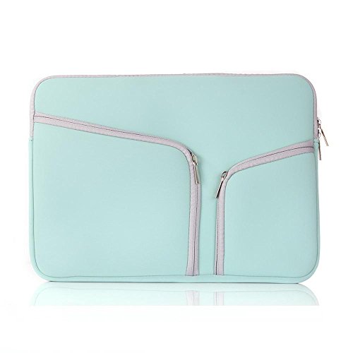 Boriyuan Neopren Sleeve Hülle Notebook Laptop Tasche Schutzhülle Speziell für Apple Macbook Pro Retina/Macbook Air 13,3 Zoll (Maße: 33,5cmx25cm) mit zusätzlichem Fach (Hellgrün) - 2