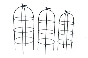 ANTIQUE DECOR Metal Obelisk Trellis for Plant Support and Plant Stand- Set of 3 (Plants Cover) (Design-02)