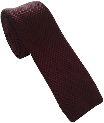 Burgundy Silk Knitted Skinny Tie