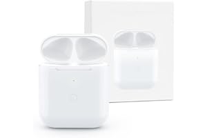 ULUCK Wireless Charging Case Replacement Compatible with Air Pods 1 and 2, 450 mAh Charging Case with Bluetooth Button for Pairing