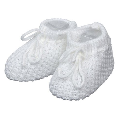 Lovely white soft knitted bootie by Soft Touch - One Size