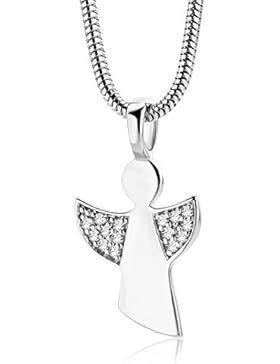 Miore Damen-Halskette 925 Sterling Silber mit Anhänger Schutzengel Zirkonia 45 cm
