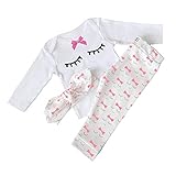 Conjuntos de ropa para bebés incluidos: 1 tops de manga larga + 1 pantalón elástico para niñas + 1 linda diadema.