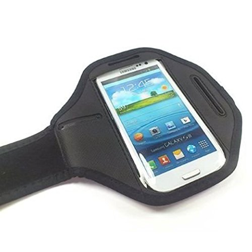 handy-point Armhalter, Armband für Sport, Laufen, Joggen für Samsung Galaxy S4, S5, S5 Neo, S6, S7, A5 2016, Alpha, Grand Neo, Sony Xperia Z1, Z2, Z3, Z3+, Sony Z5 Compact, HTC One M8, M9,One E8, A9, Desire Eye, 620, LG L Bello, G3s, L80, G2, Lumia 535, 930, 830… Universell 14,5 cm x 8 cm mit Fach für Schlüssel, Kopfhörer, Schwarz - 5