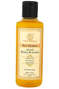 KHADI NATURAL Honey and Lemon Juice Hair Cleanser (Shampoo), 210ml