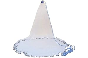 ROMYIX Hand Cast Fishing Net, 14ft Hand Cast Fishing Net Bait Dense Mesh Netting Hollow Sinker Durable 4.2M Full Spread Mesh