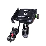  YGL Aluminio Bicicleta Motocicleta Montar Soporte - Soporte de Manillar 360° Ajustable USB Cargador de Teléfono Celular para iPhone, GPS, Otros Teléfonos con 3.5-6 Pulgadas Pantalla