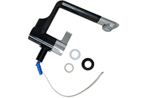 MARVIX Cold Water Tap Fold-able 12V Microswitch Black/Chrome 160mm Spout For Caravan, Motorhome, Campervan and Boat Micro switched Water System