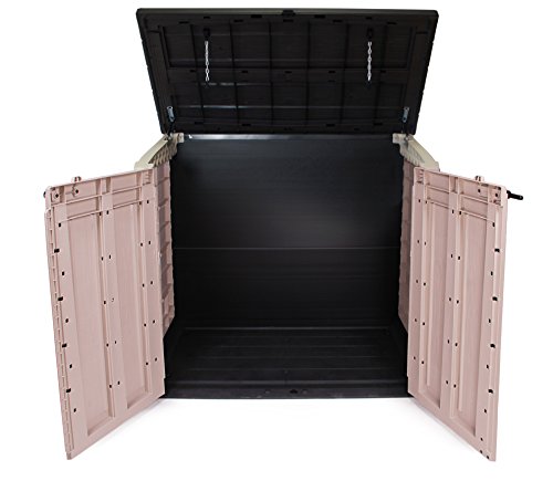 Keter Store It Out Max Gartenbox Mülltonnenbox Gerätebox Schuppen für 2 x 240 Liter Mülltonnen (Beige Braun) - 2