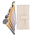 Start makers® Makeup Brushes Sets - Natural Makeup Brush Set - Soft Kabuki Make up Brushes - 12 pcs Professional Cosmetics Brushes Kits - Wooden Handle Makeup Sets & Beige Pouch